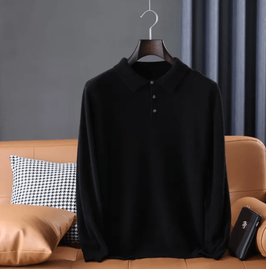 Vintage polo shirt in plain cashmere