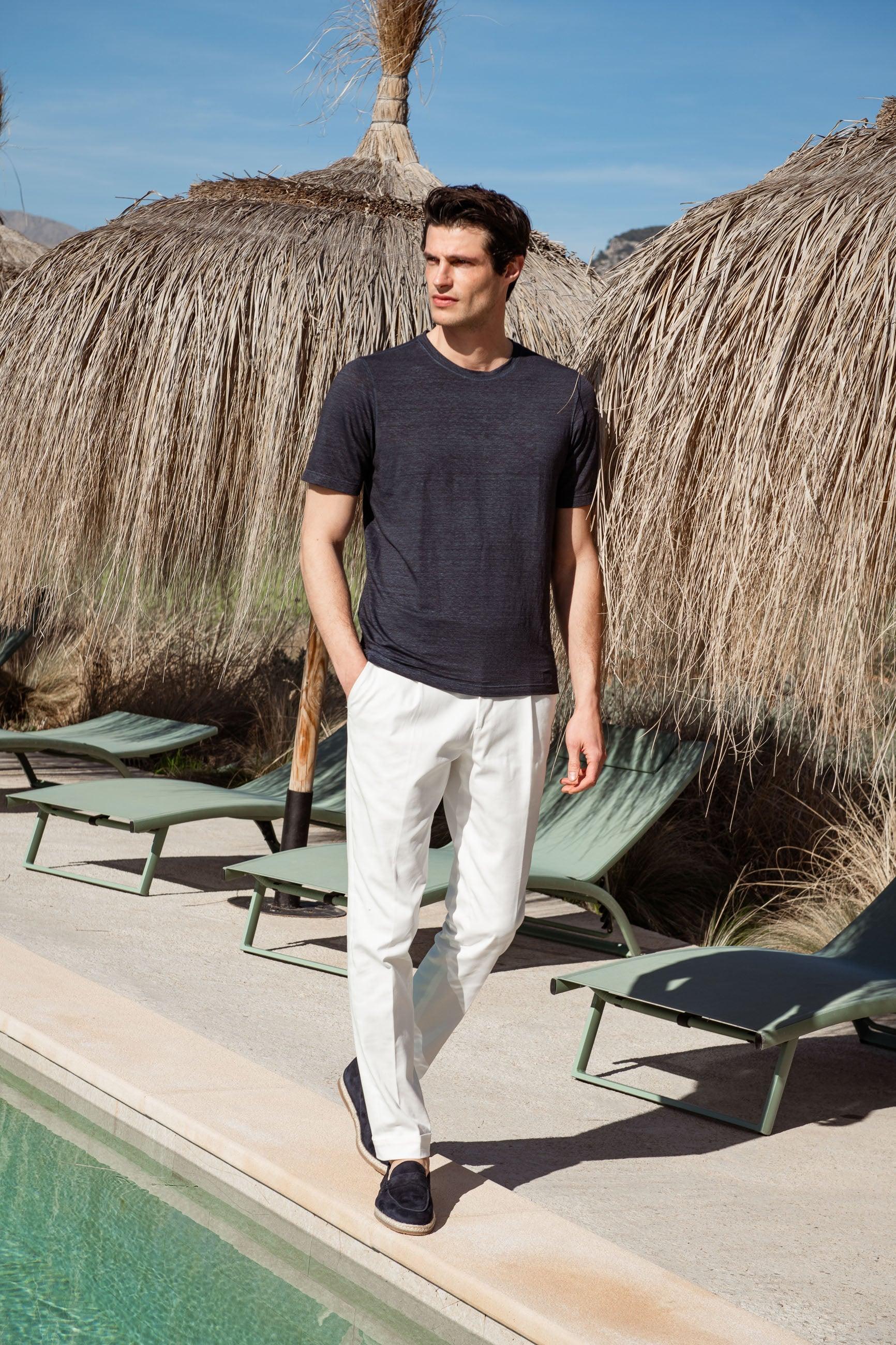 Blue linen T-shirt