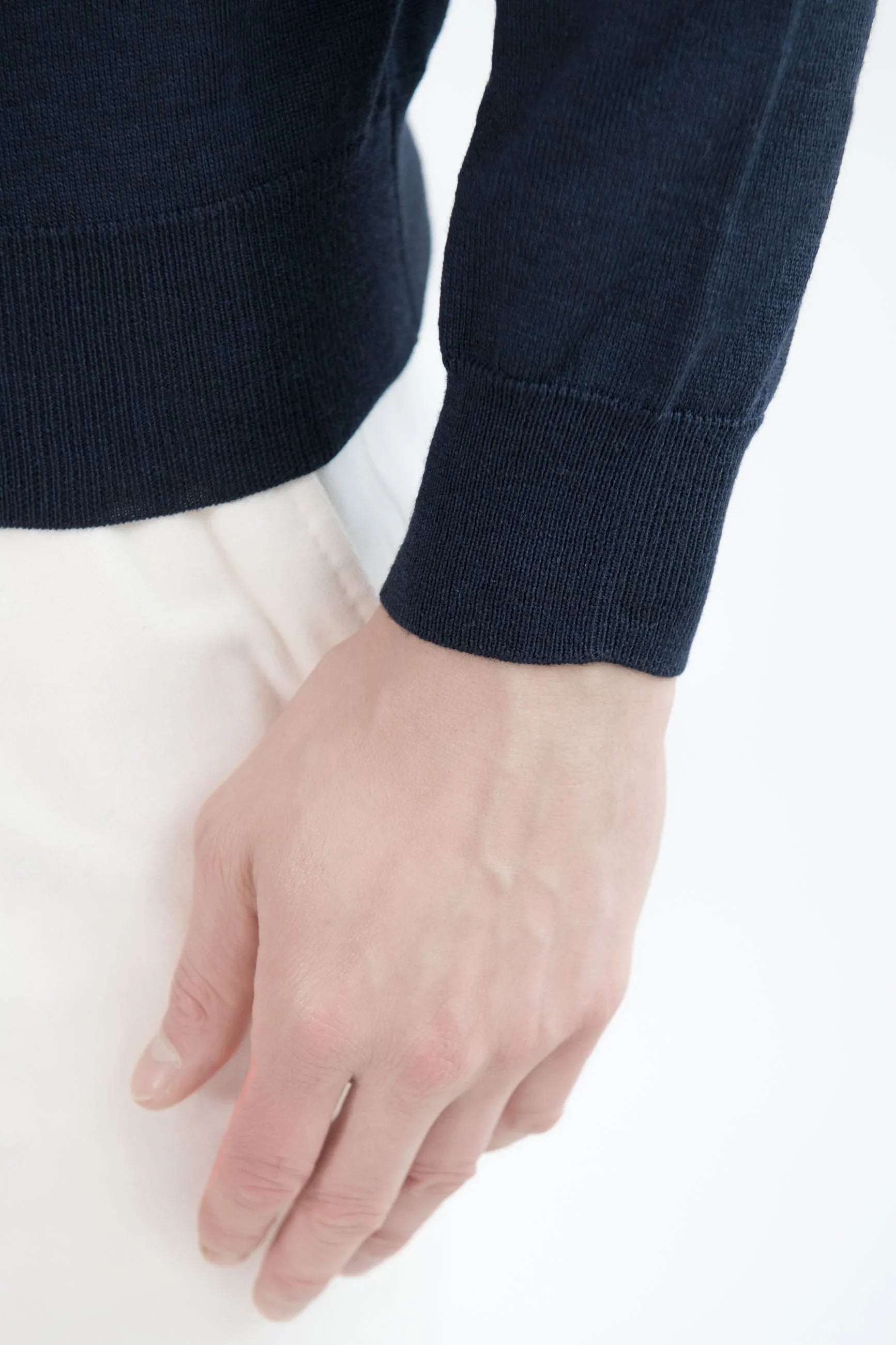 Blue merino turtleneck sweater
