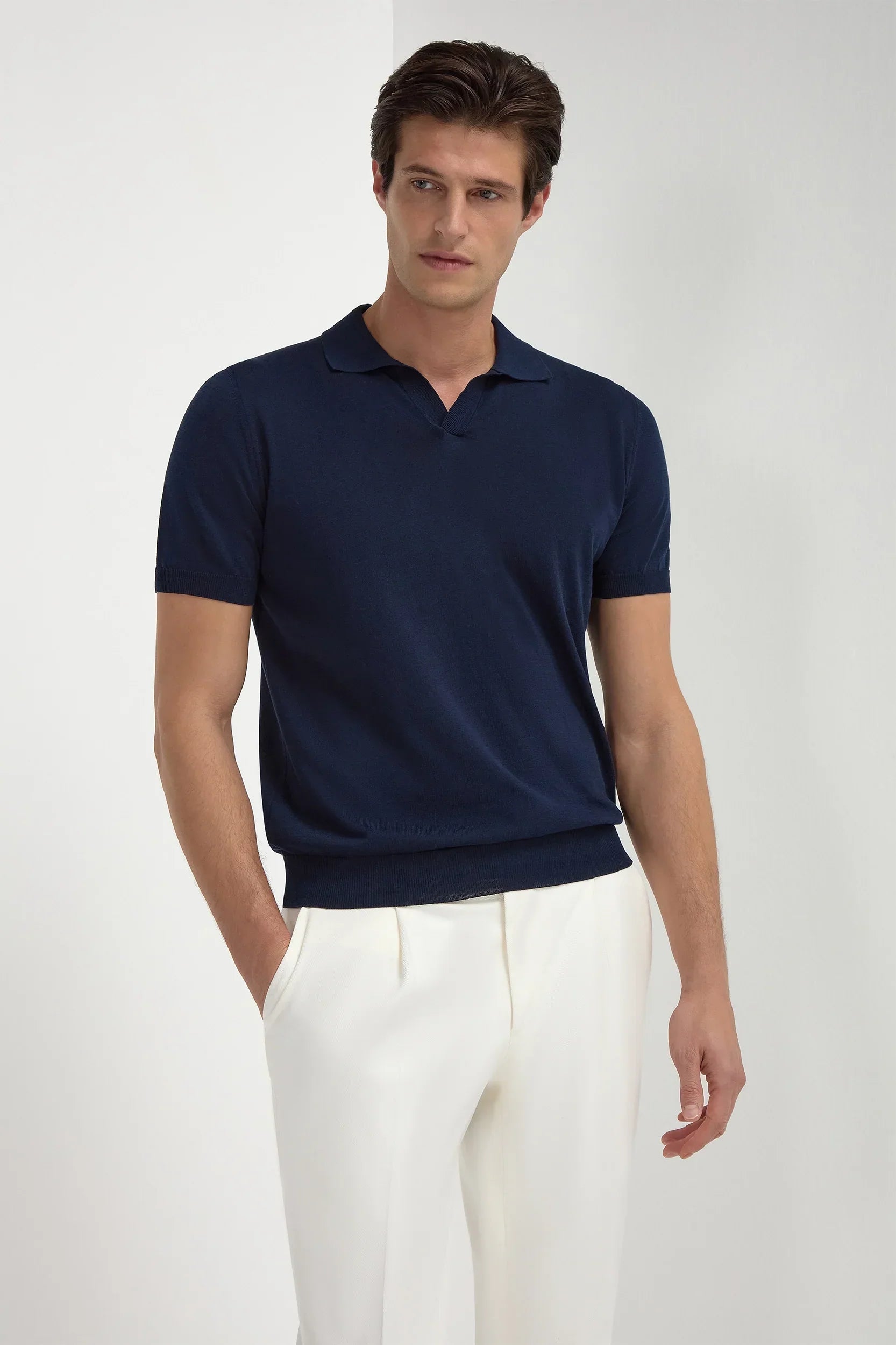 Blue polo shirt