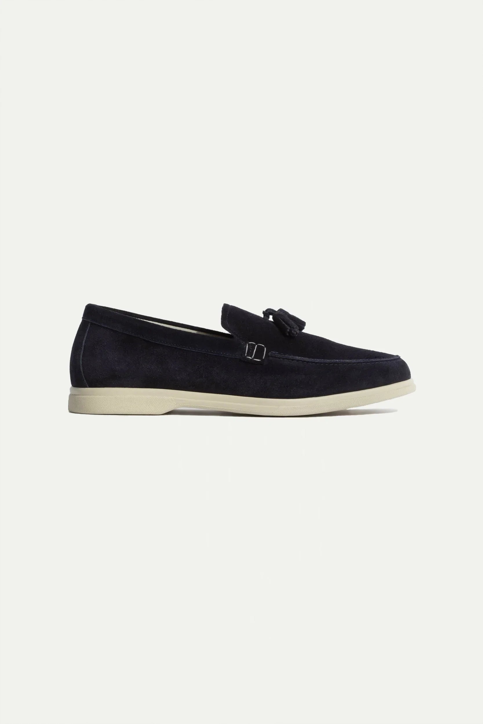 Blue suede tassel loafers  - Italian design