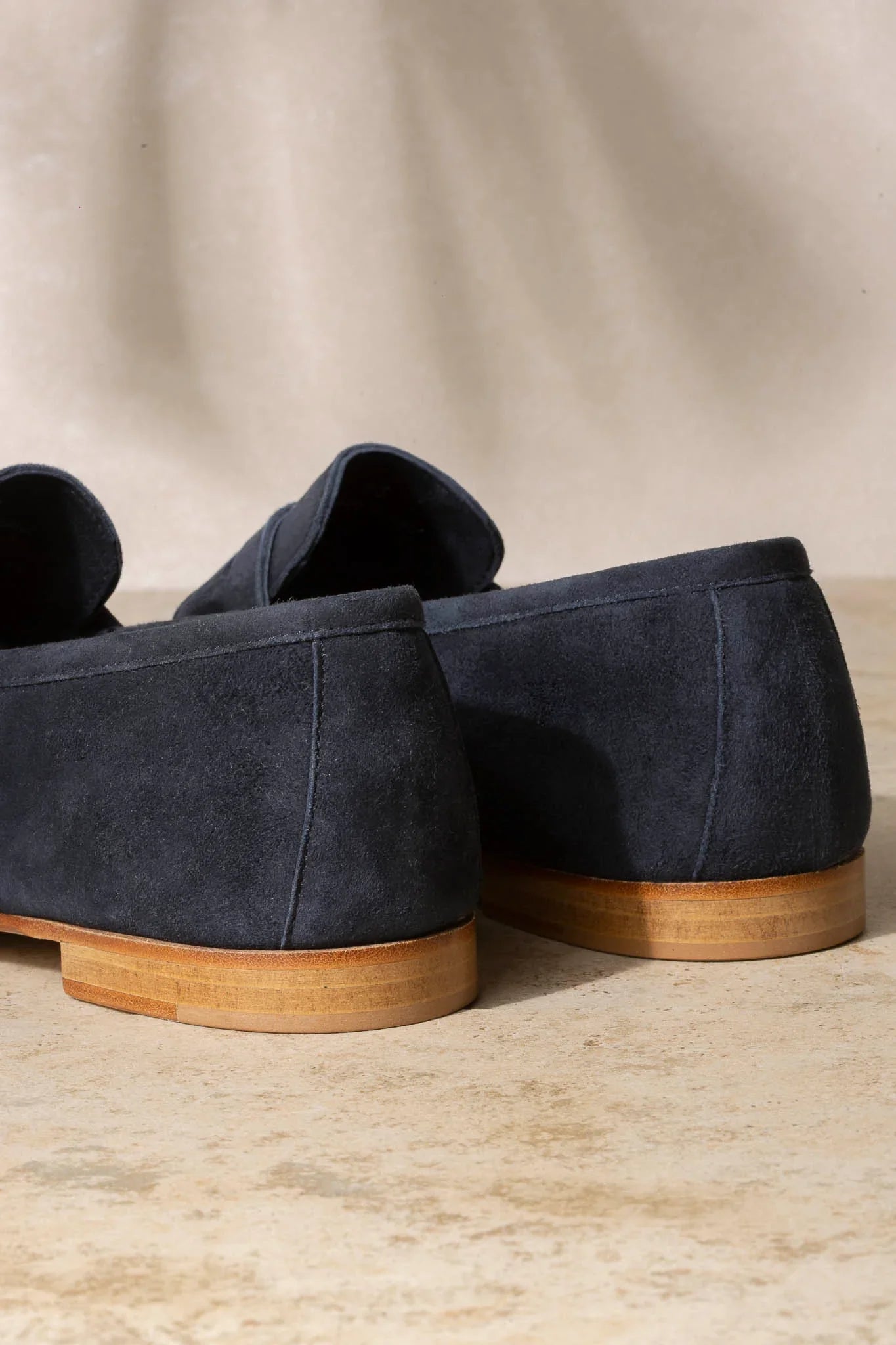 Blue penny loafers in supple leather  - Italian design