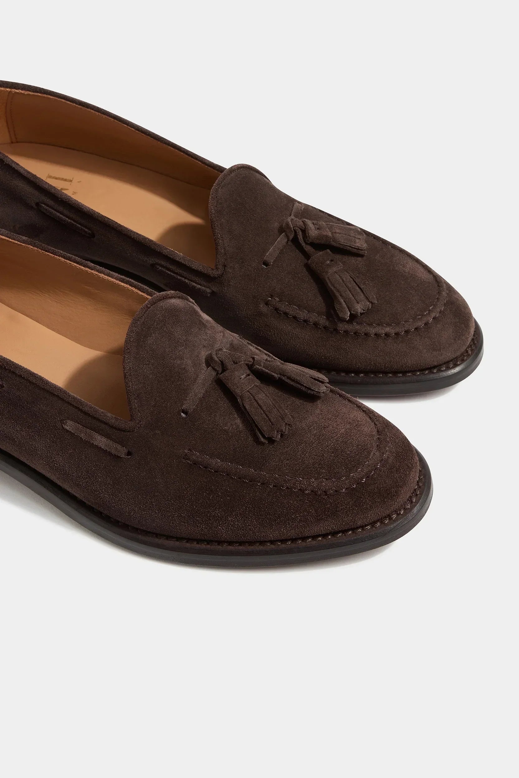 Brown suede tassel loafers  - Italian design
