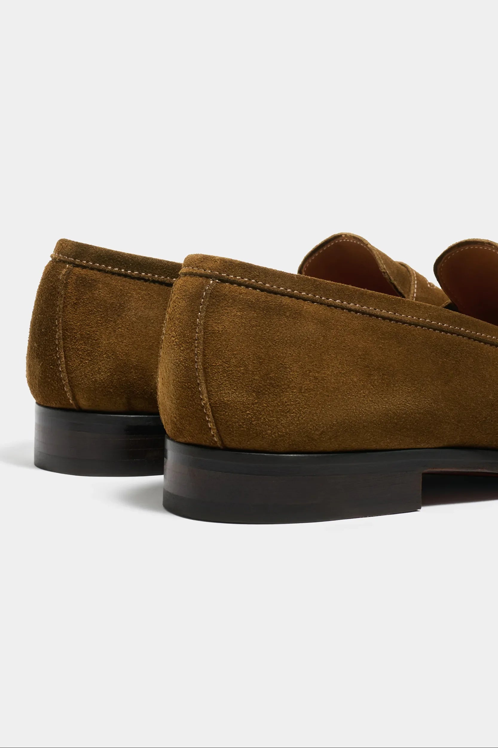 Cognac suede penny loafers - Italian design