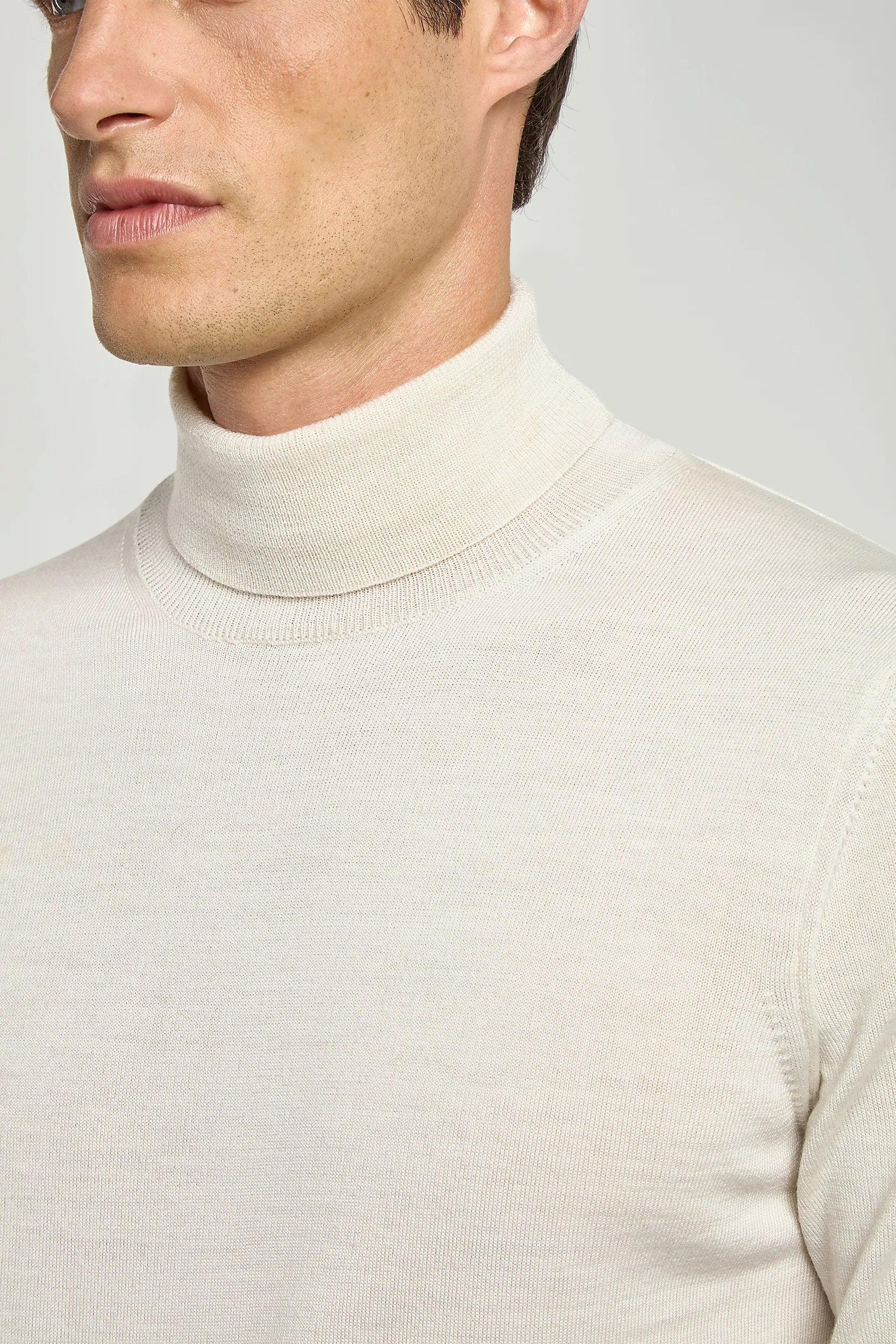 Cream merino turtleneck sweater