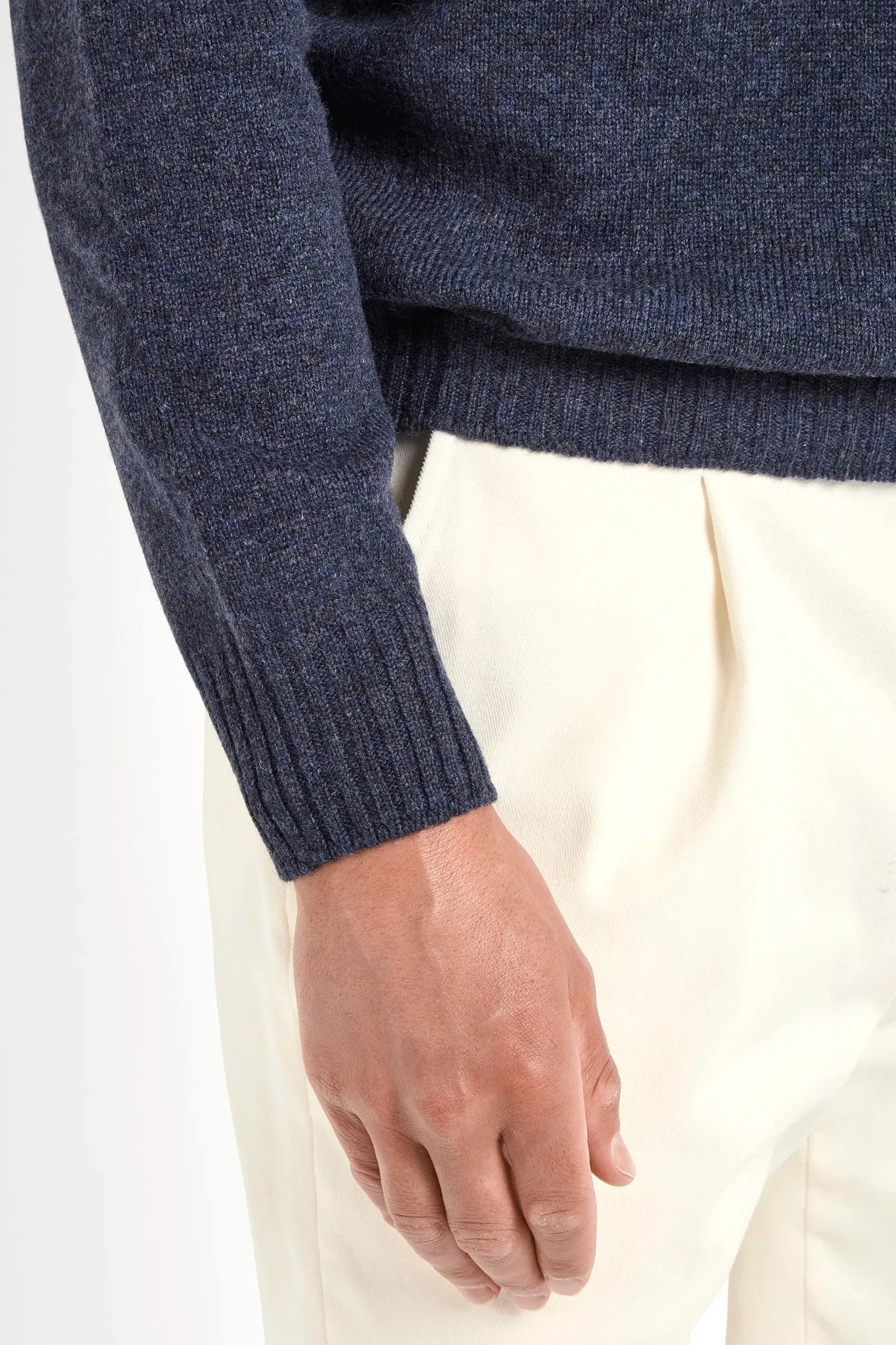 High collar in blue denim