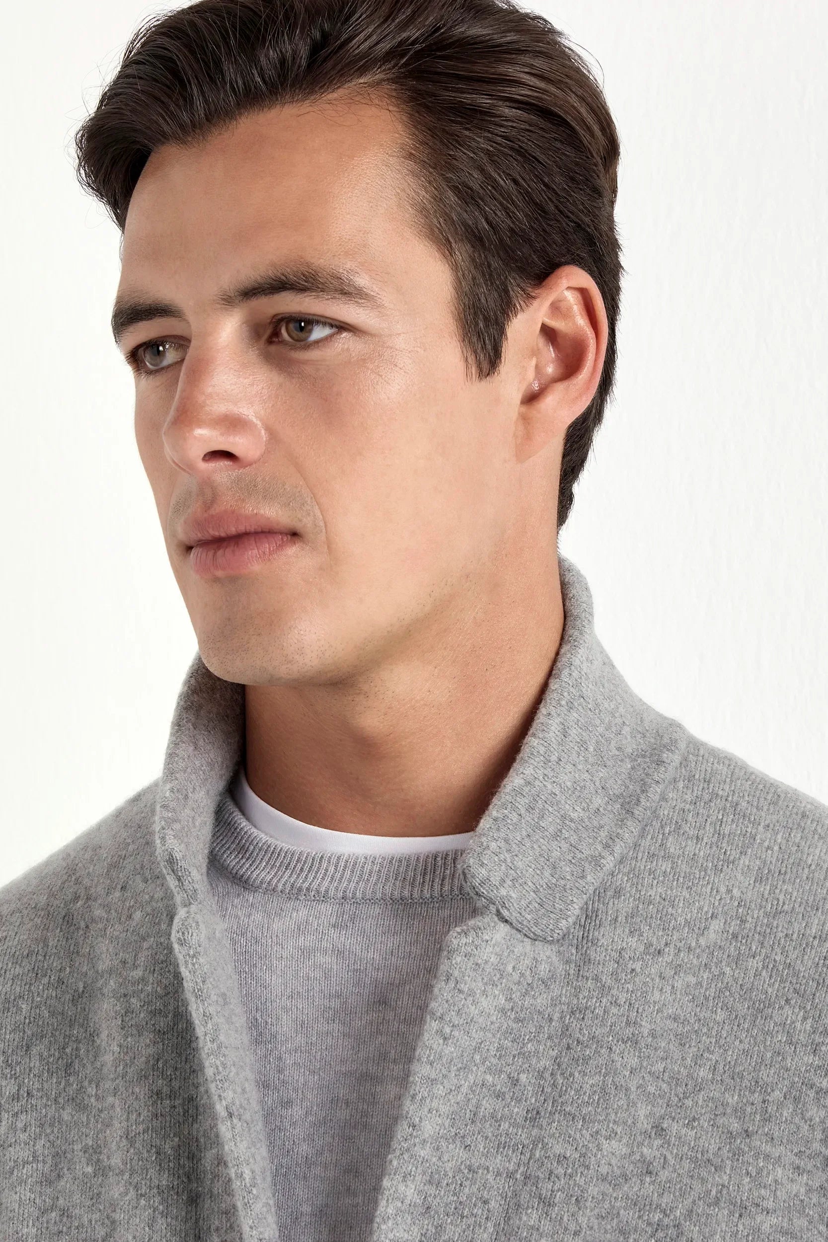 Grey knit jacket - wool and cashmere