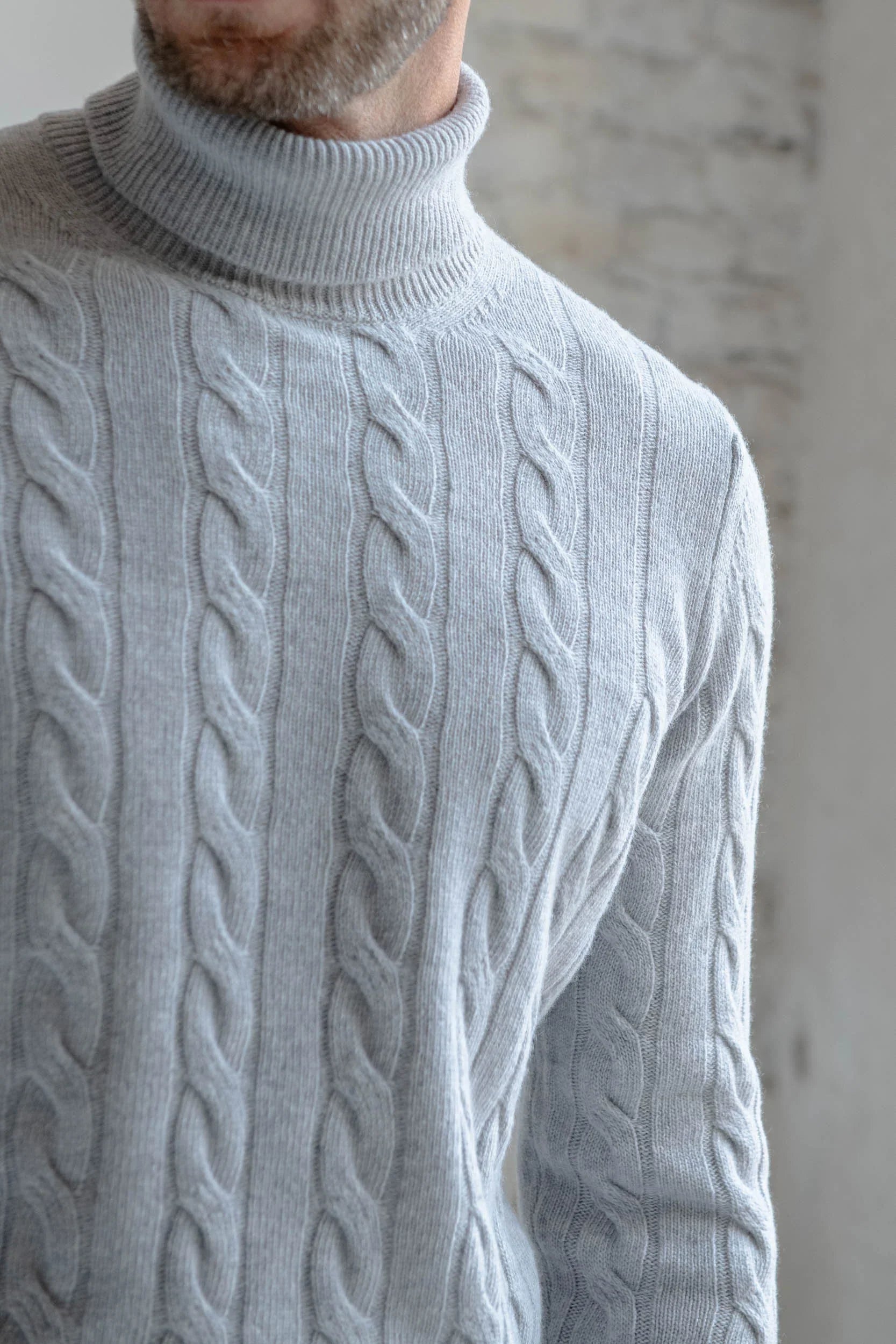 Grey turtleneck sweater
