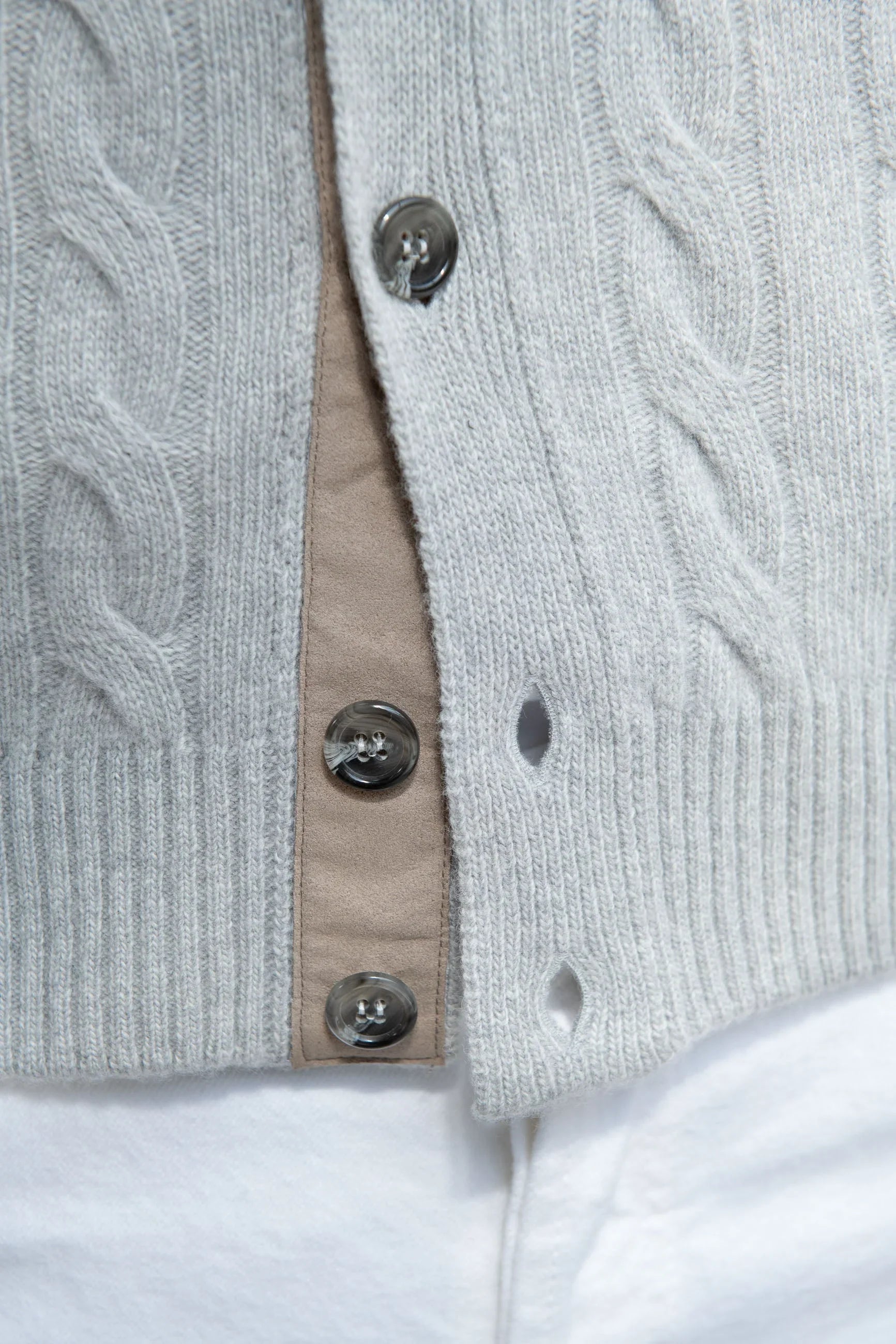 Light grey cardigan in cable knit