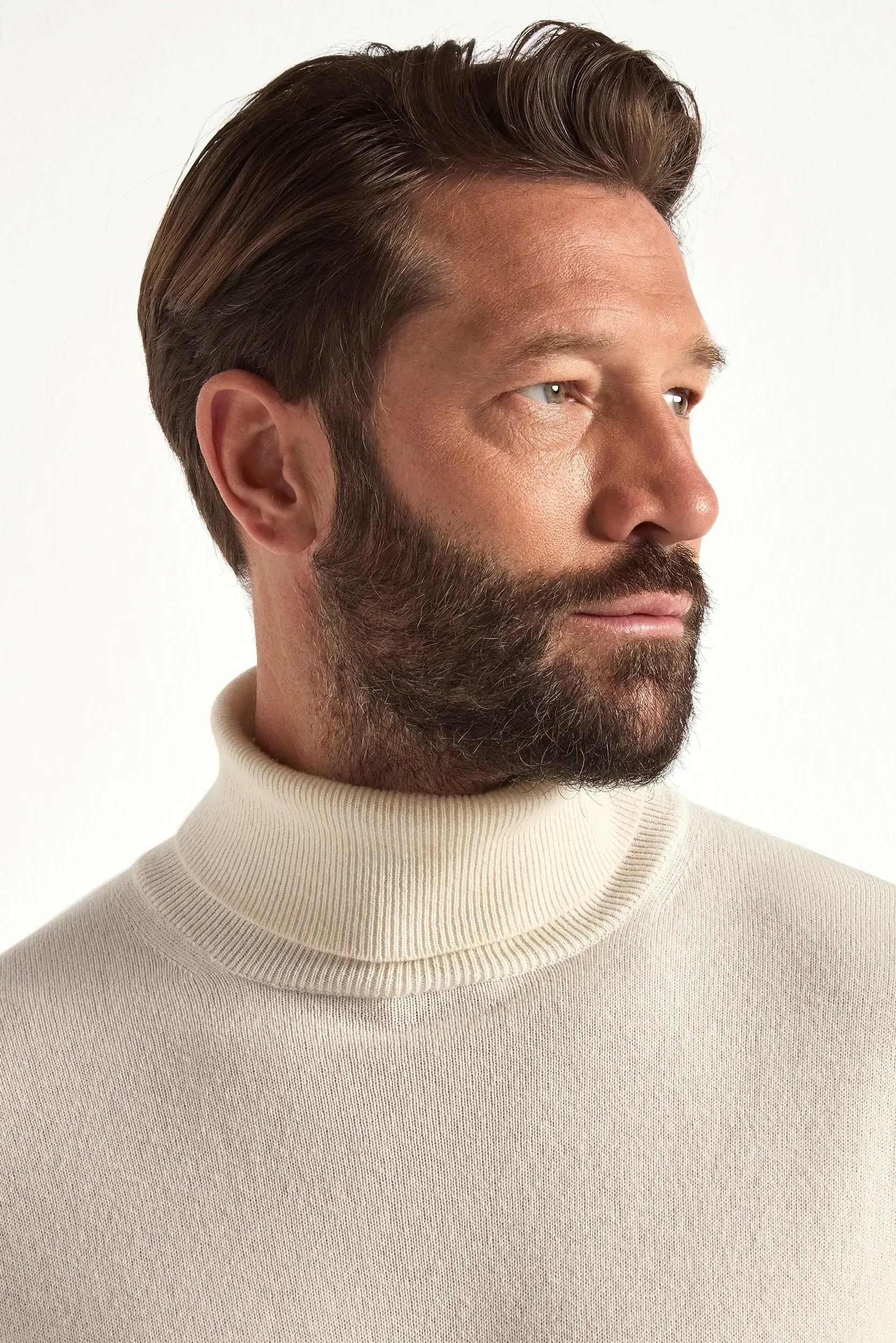 Off-white cashmere turtleneck sweater