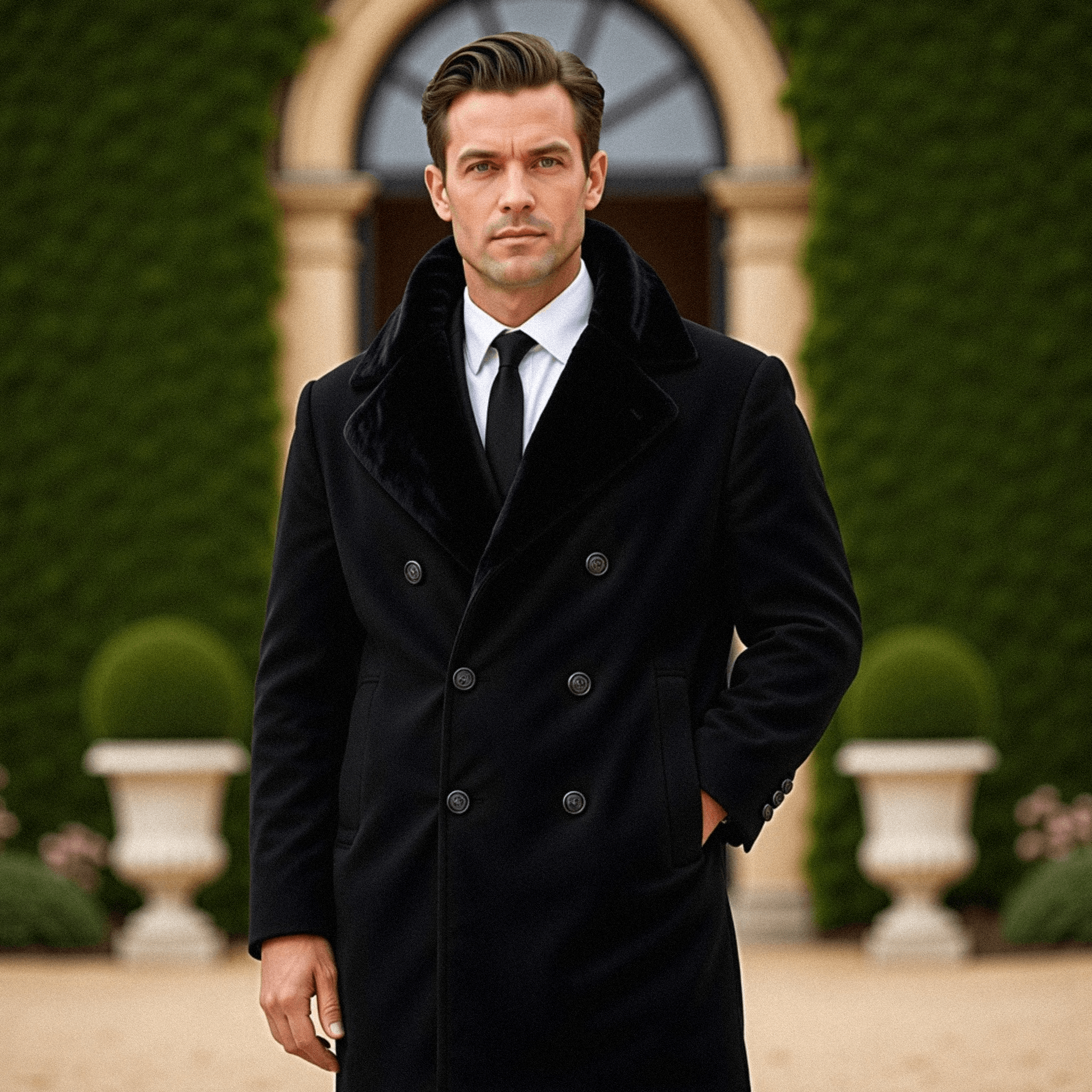 Haverford alpaca wool pea jacket