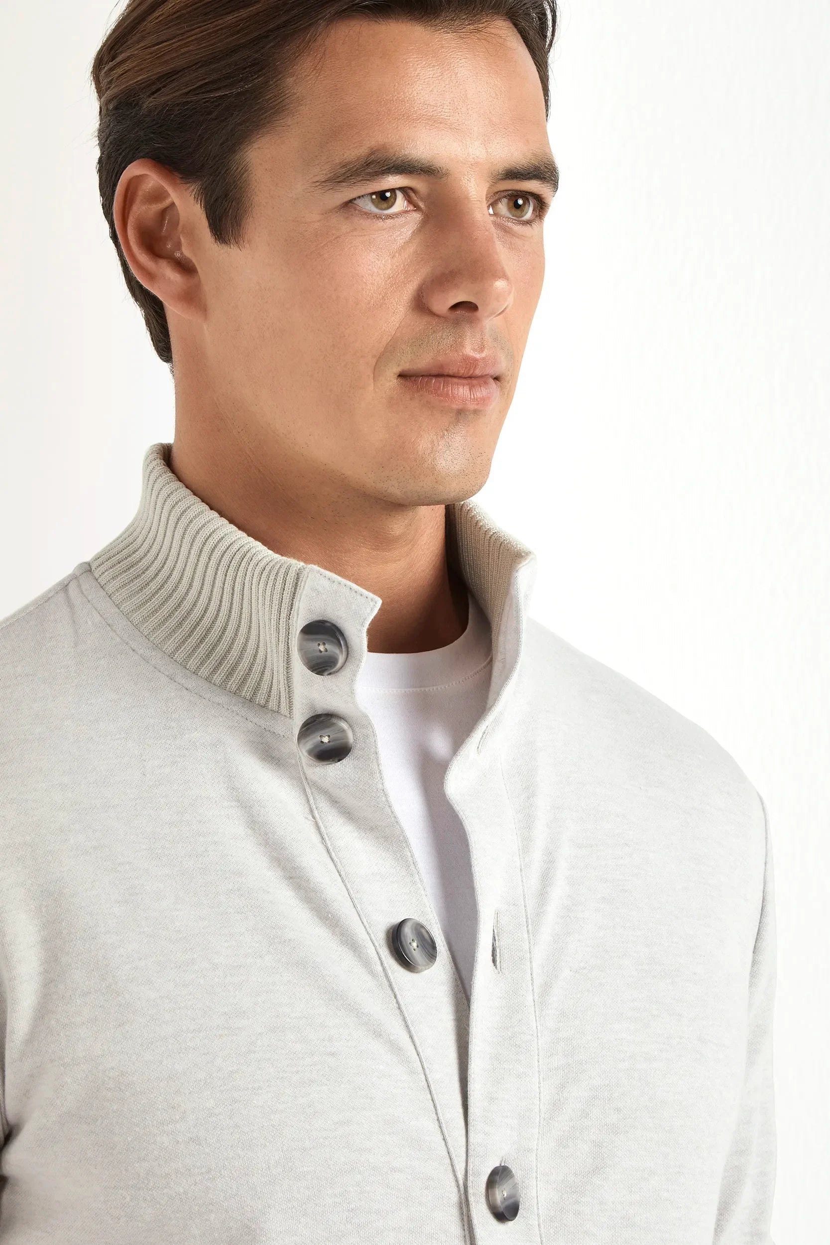 Stone jersey cardigan