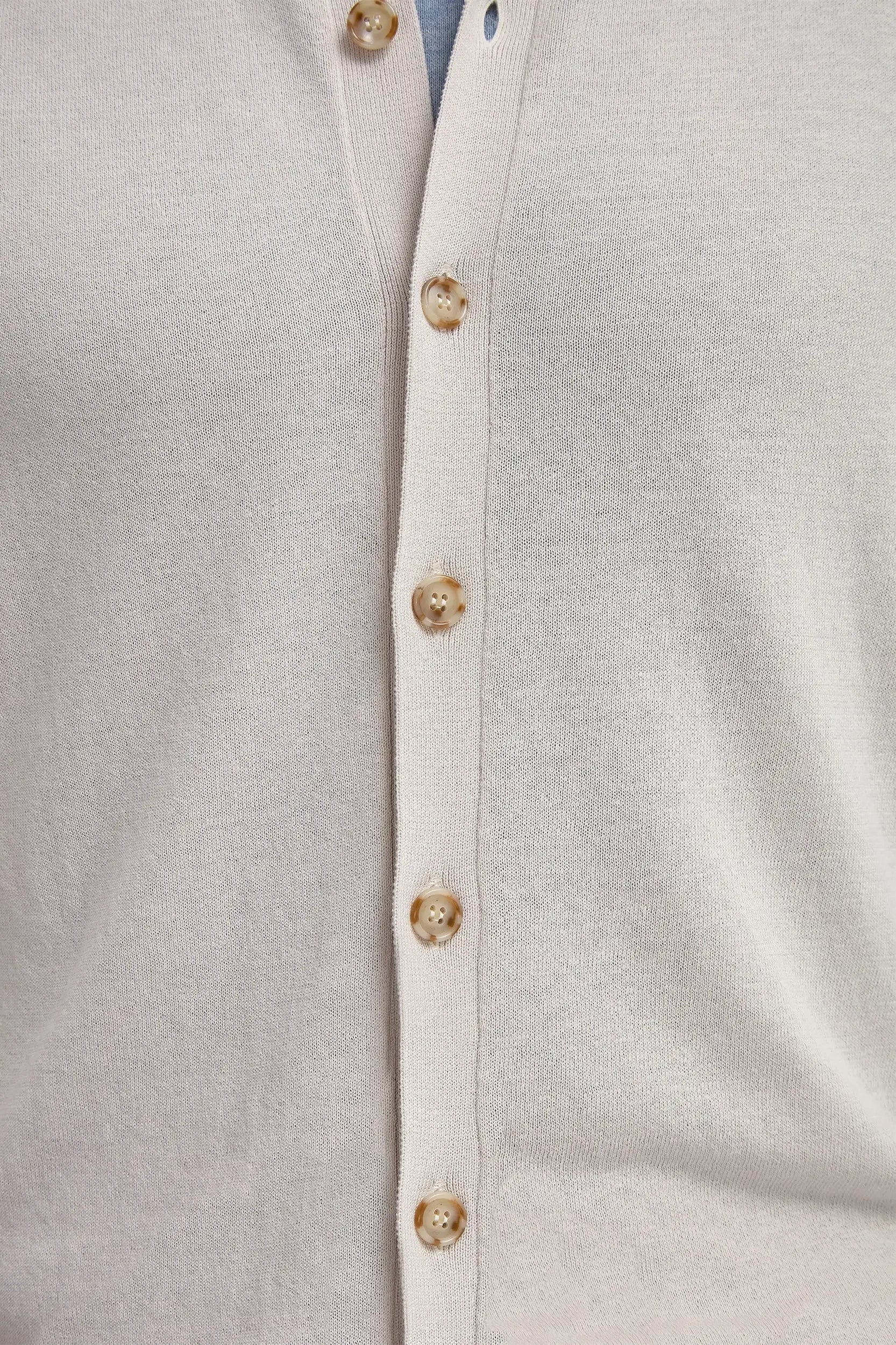 Stone polo cardigan