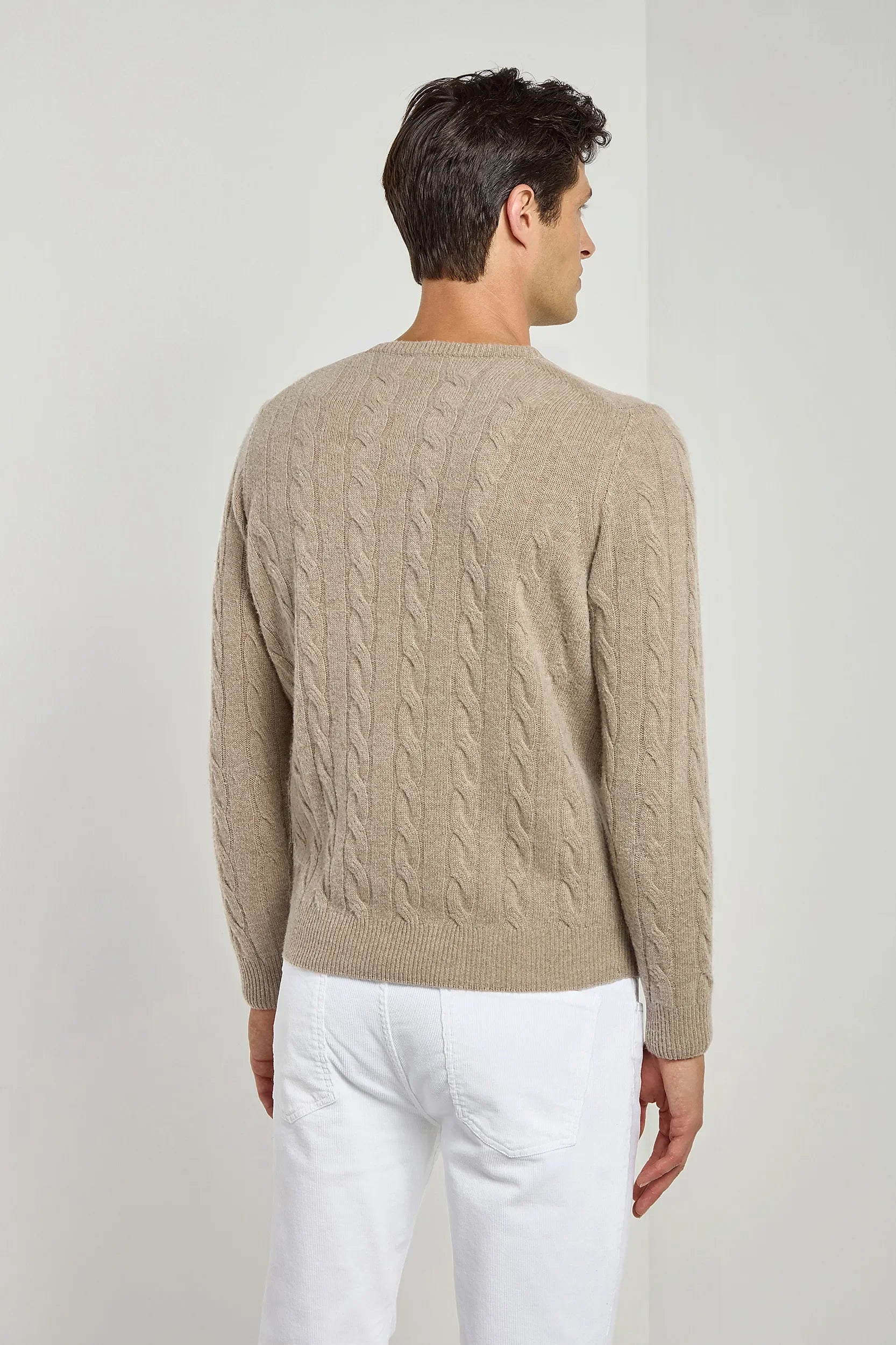 Taupe cable knit sweater