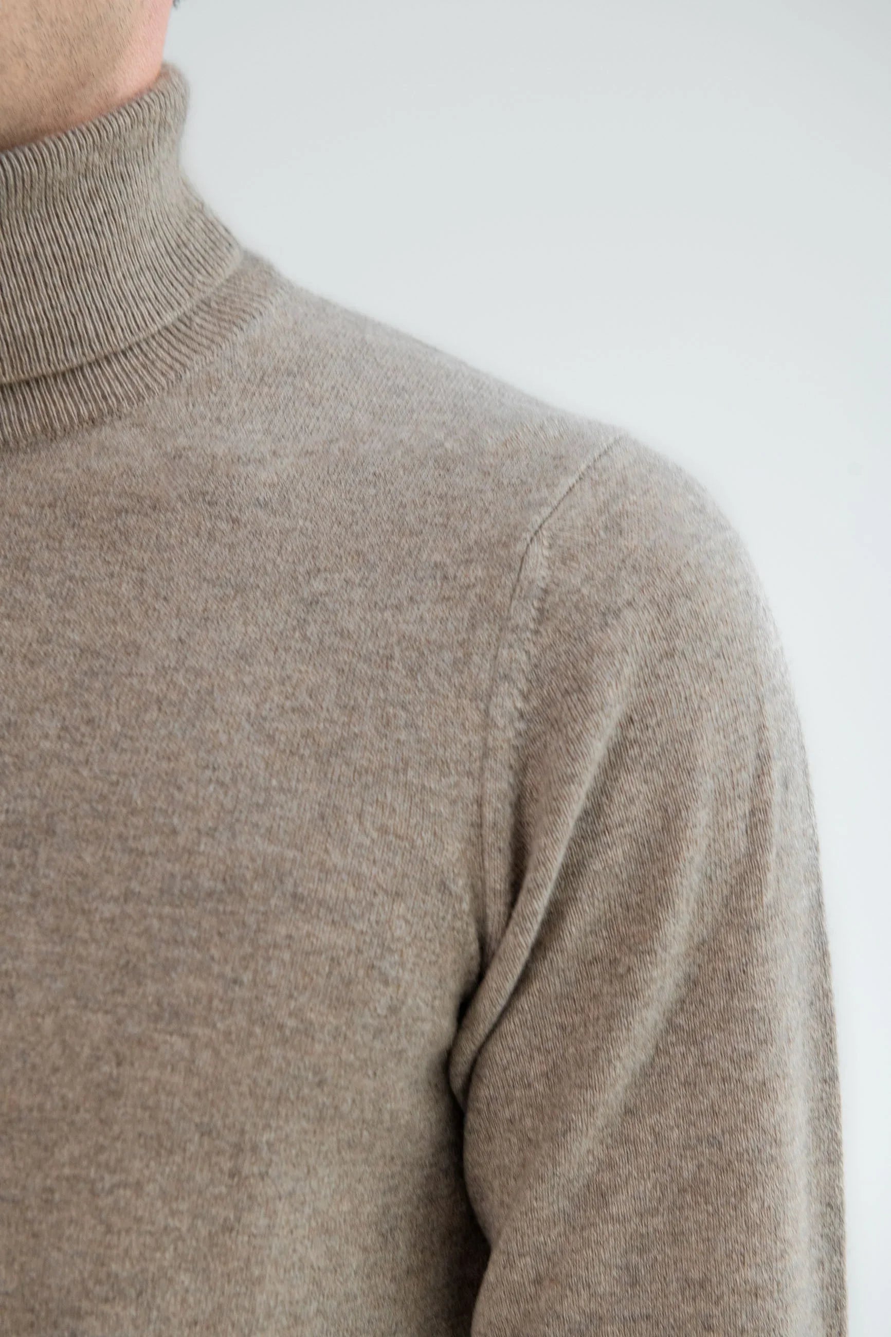 Taupe cashmere turtleneck