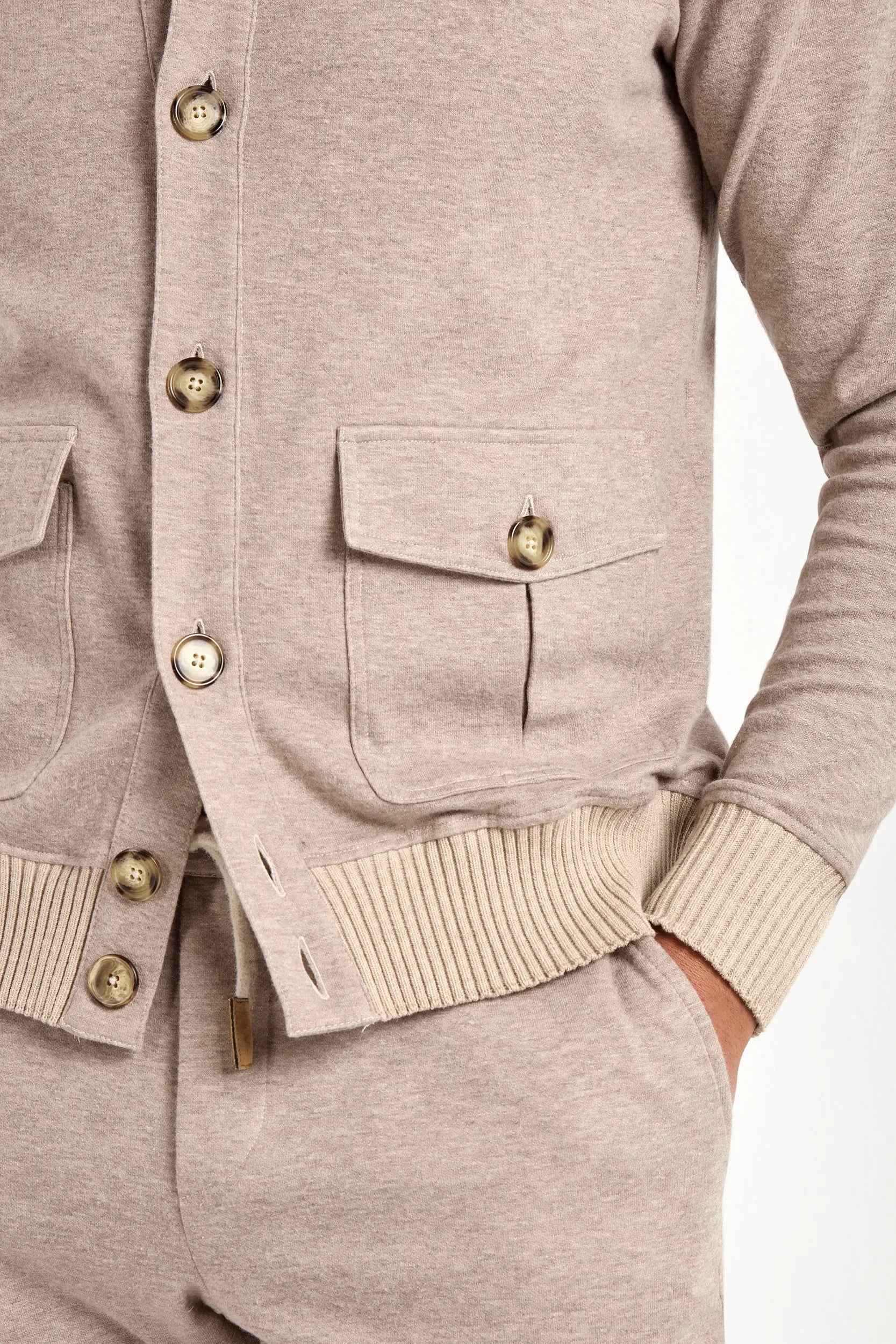 Taupe jersey cardigan
