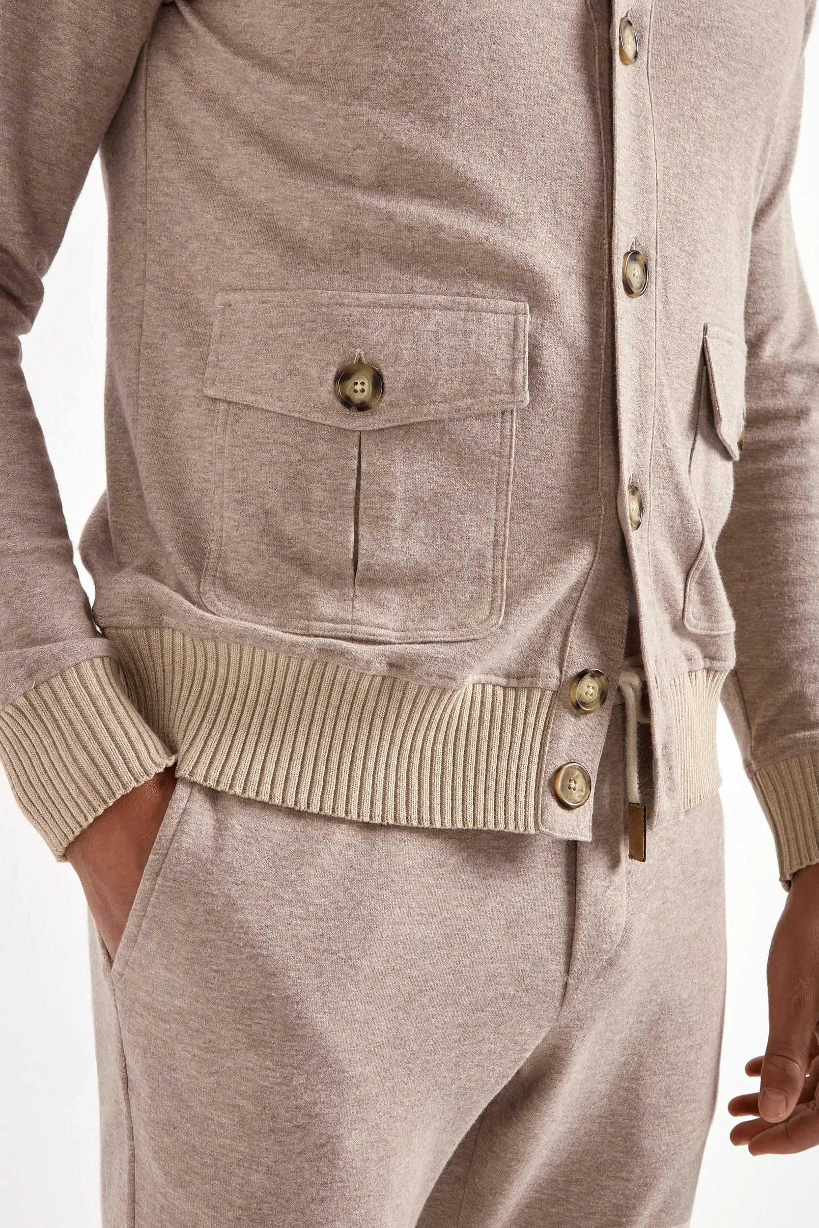 Taupe jersey cardigan