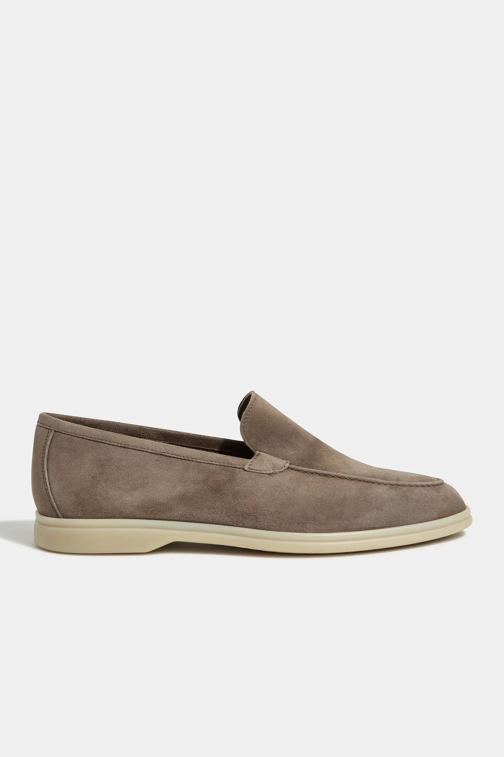 Taupe suede loafers  - Italian design