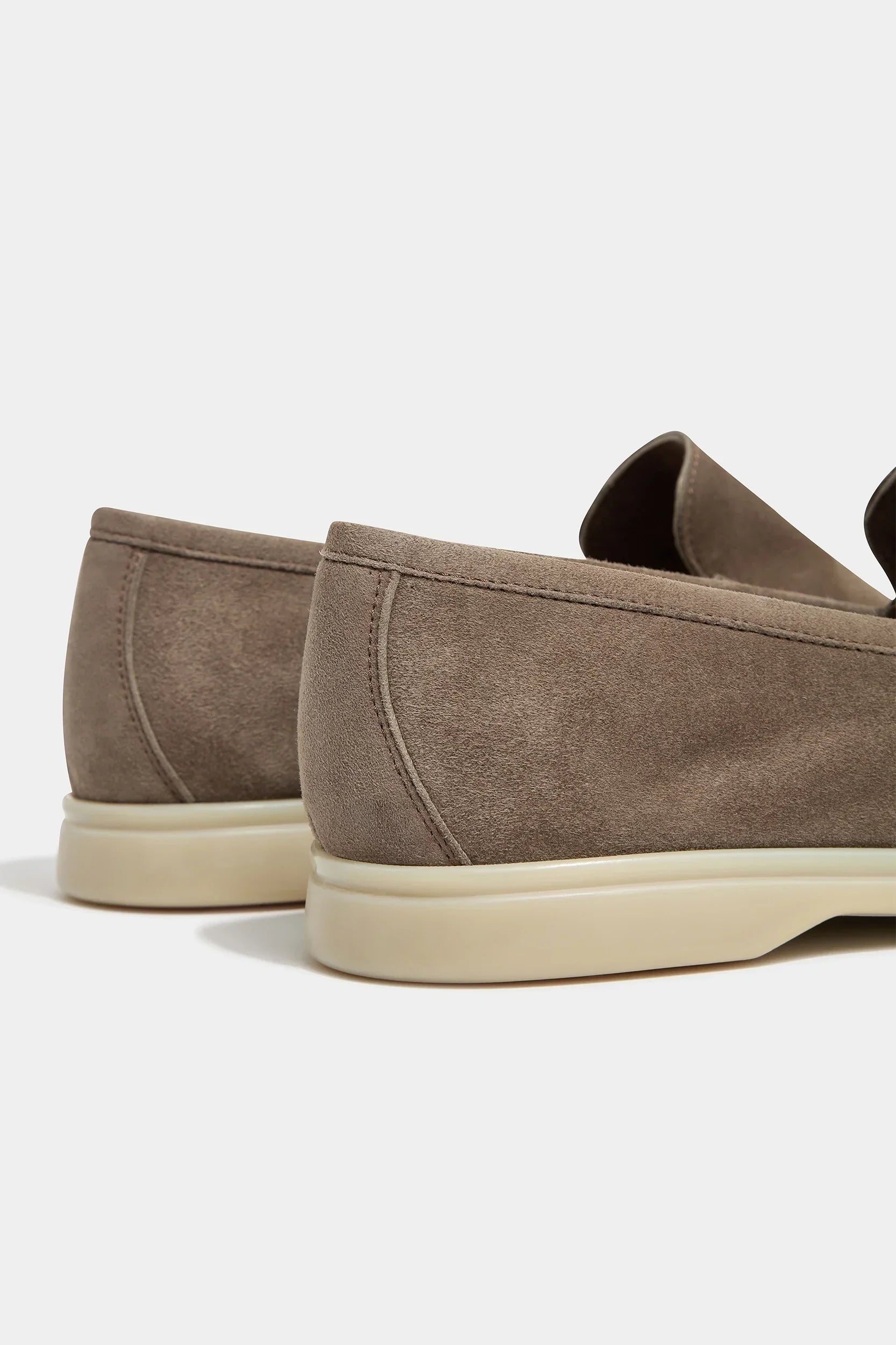Taupe suede loafers  - Italian design