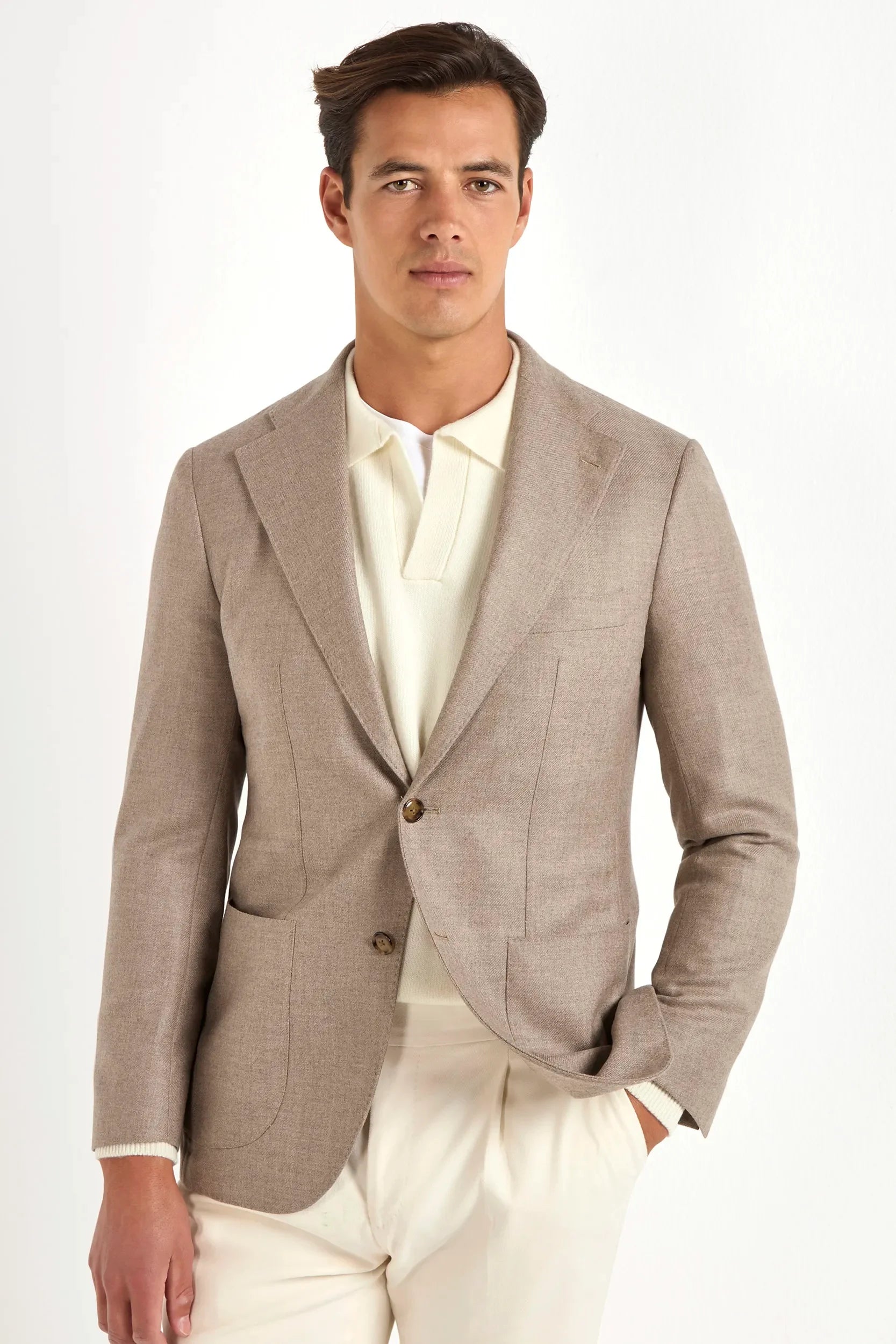 White wool polo shirt